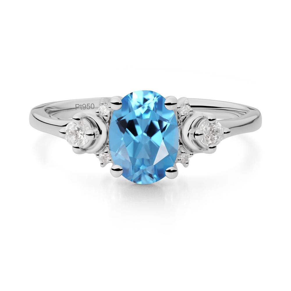 Celestial Oval Swiss Blue Topaz Ring - LUO Jewelry #metal_platinum
