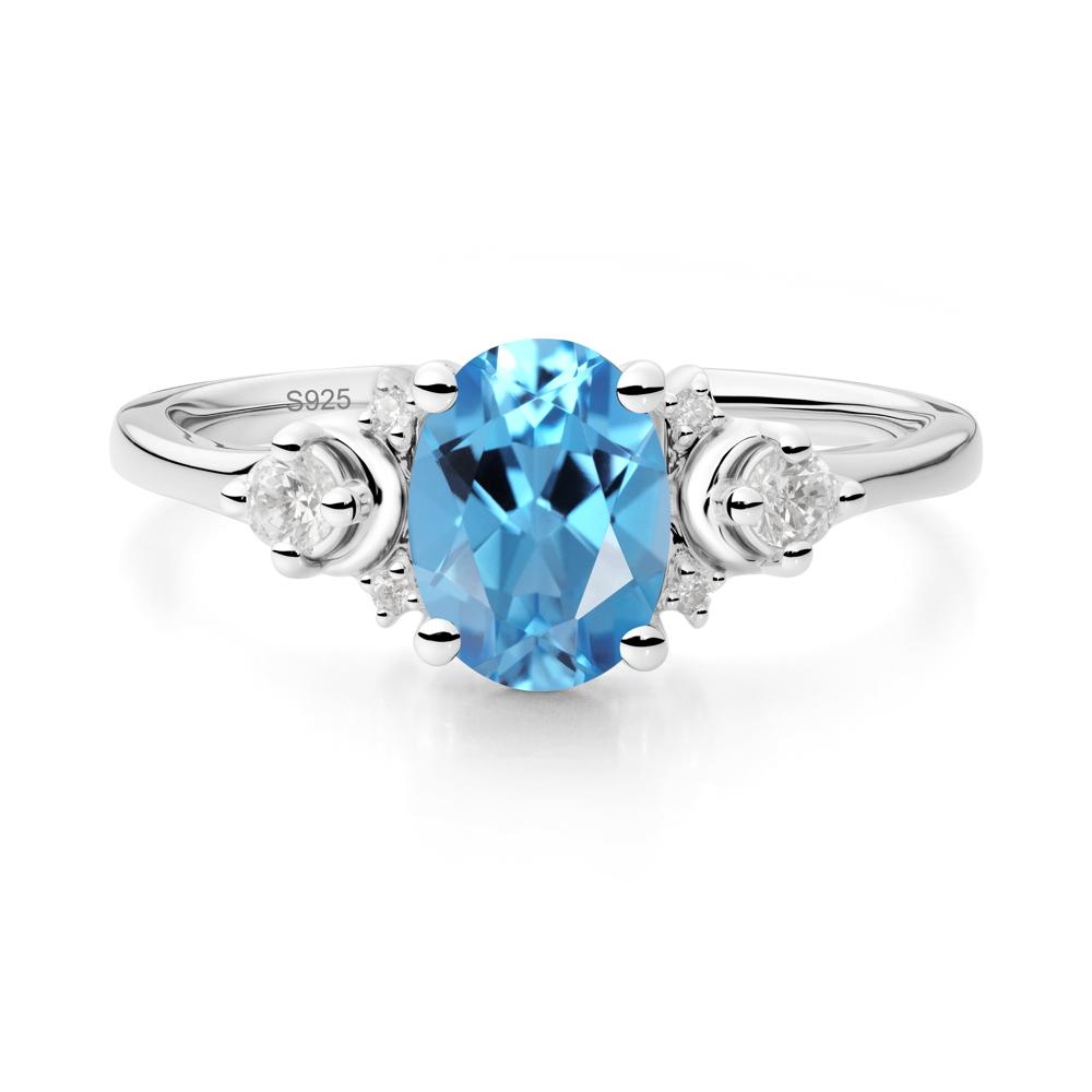 Celestial Oval Swiss Blue Topaz Ring - LUO Jewelry #metal_sterling silver