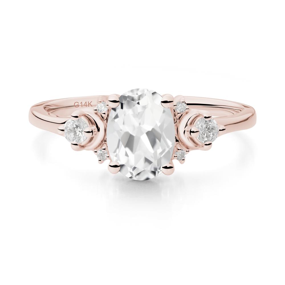 Celestial Oval White Topaz Ring - LUO Jewelry #metal_14k rose gold