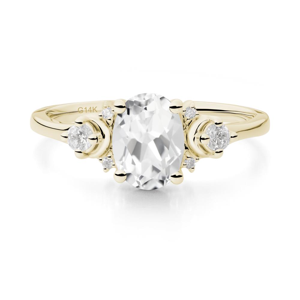 Celestial Oval White Topaz Ring - LUO Jewelry #metal_14k yellow gold