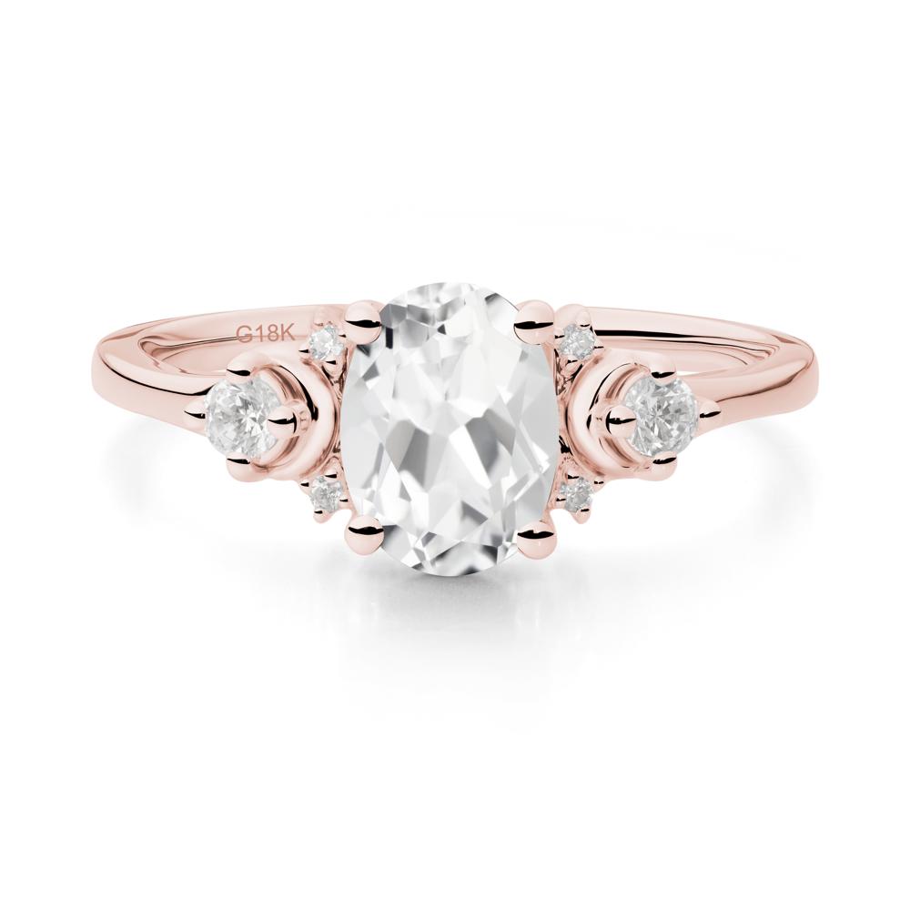 Celestial Oval White Topaz Ring - LUO Jewelry #metal_18k rose gold