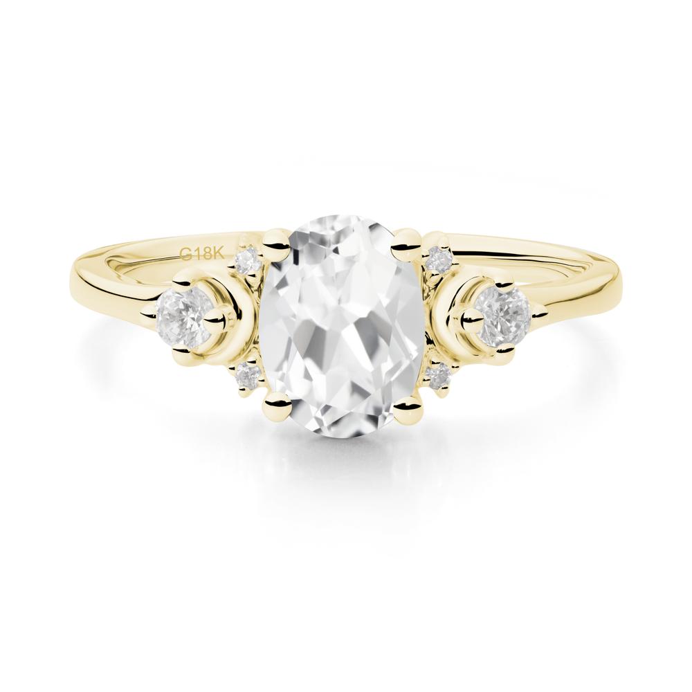 Celestial Oval White Topaz Ring - LUO Jewelry #metal_18k yellow gold