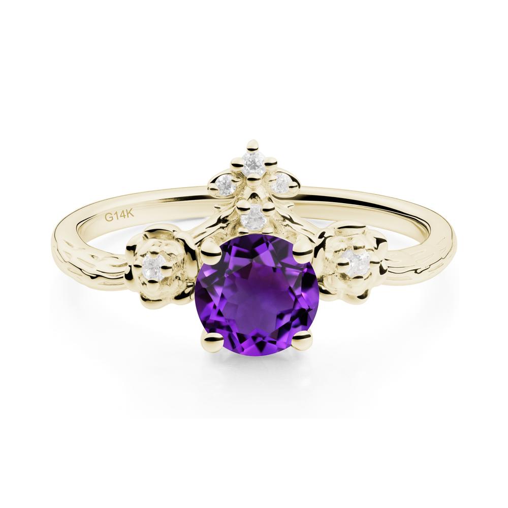 Floral Inspired Amethyst Statement Ring - LUO Jewelry #metal_14k yellow gold