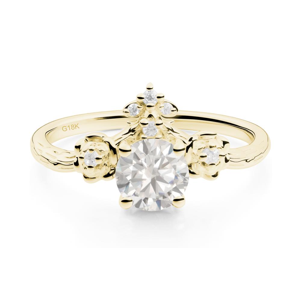 Floral Inspired Cubic Zirconia Statement Ring - LUO Jewelry #metal_18k yellow gold