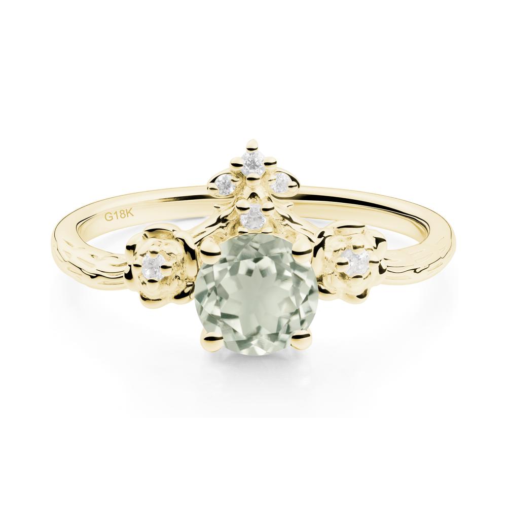 Floral Inspired Green Amethyst Statement Ring - LUO Jewelry #metal_18k yellow gold