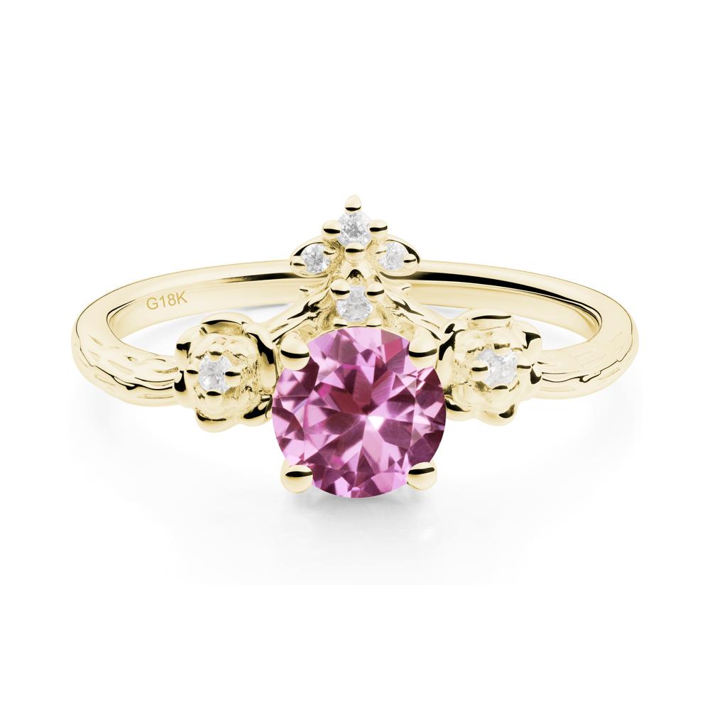 Floral Inspired Pink Sapphire Statement Ring - LUO Jewelry #metal_18k yellow gold
