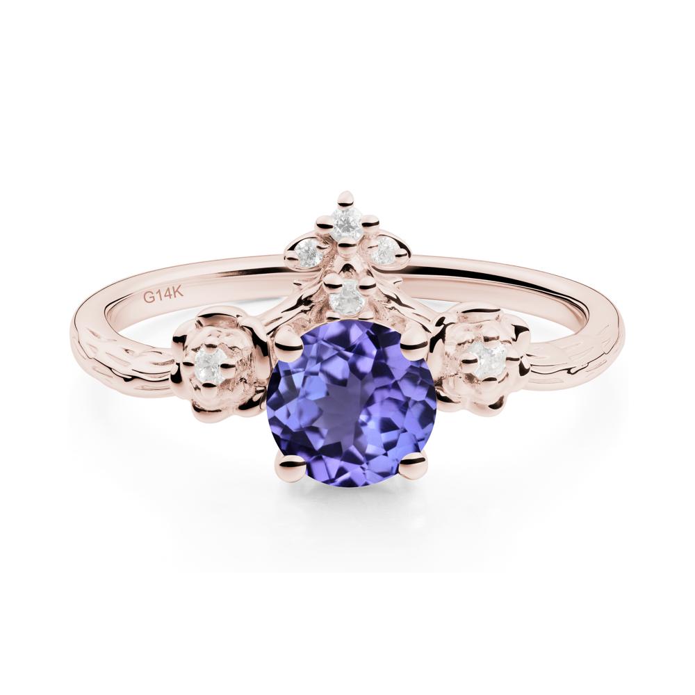 Floral Inspired Tanzanite Statement Ring - LUO Jewelry #metal_14k rose gold
