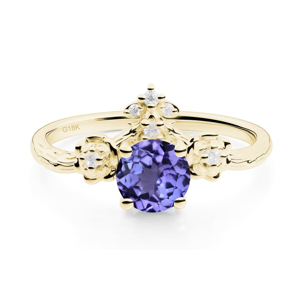 Floral Inspired Tanzanite Statement Ring - LUO Jewelry #metal_18k yellow gold