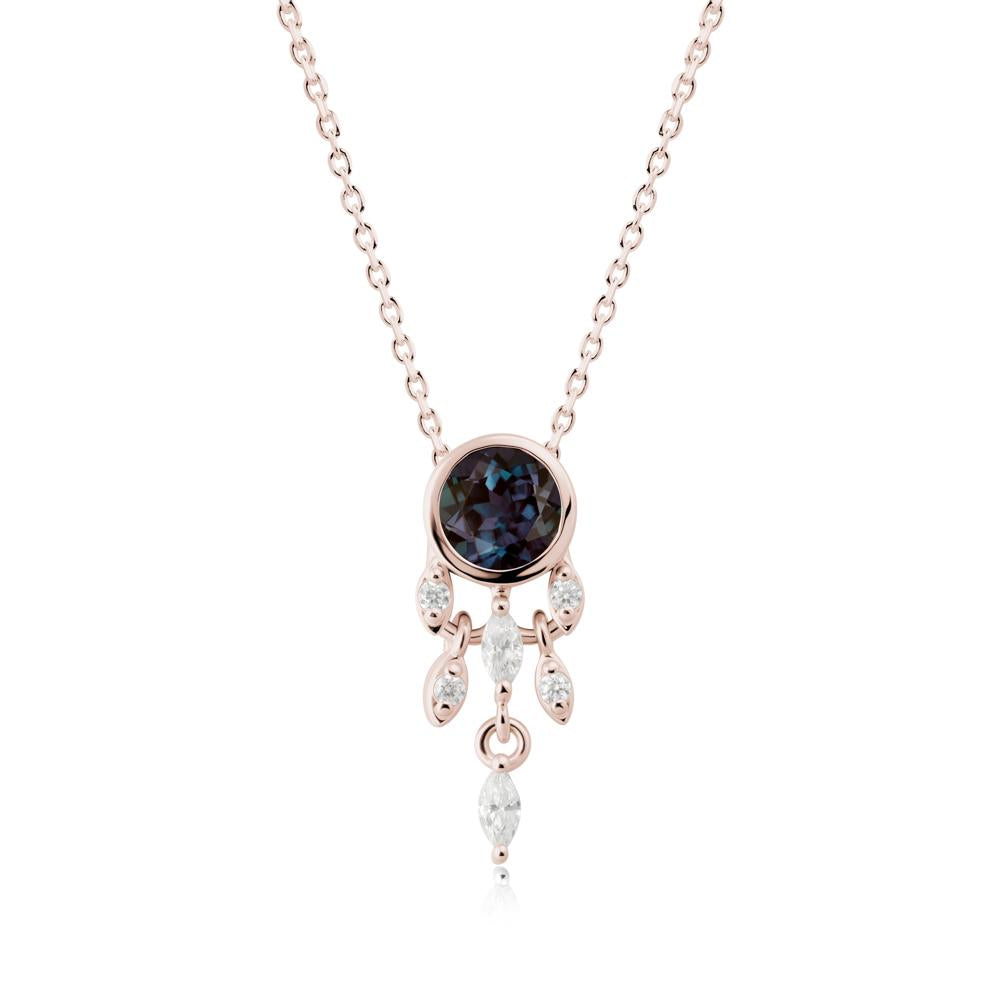 Dreamcatcher Inspired Alexandrite Necklace - LUO Jewelry #metal_14k rose gold