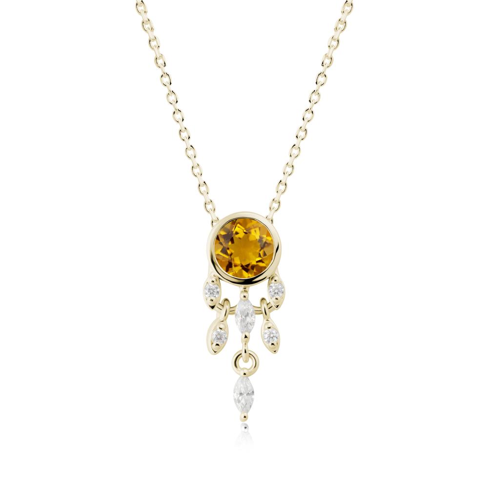 Dreamcatcher Inspired Citrine Necklace - LUO Jewelry #metal_14k yellow gold