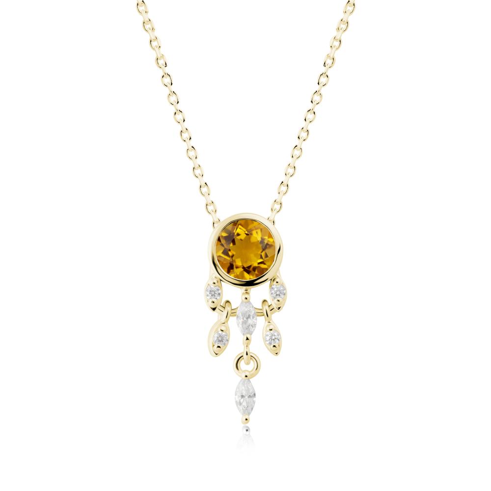 Dreamcatcher Inspired Citrine Necklace - LUO Jewelry #metal_18k yellow gold