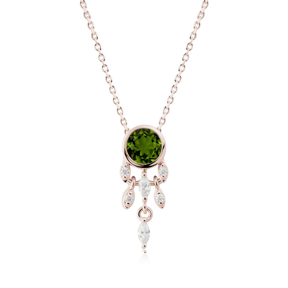 Dreamcatcher Inspired Diopside Necklace - LUO Jewelry #metal_14k rose gold