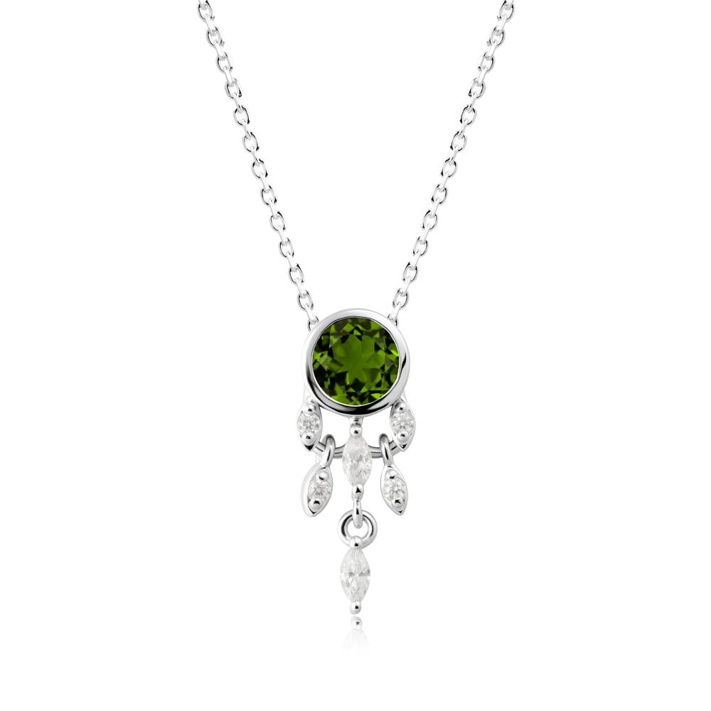 Dreamcatcher Inspired Diopside Necklace - LUO Jewelry #metal_14k white gold