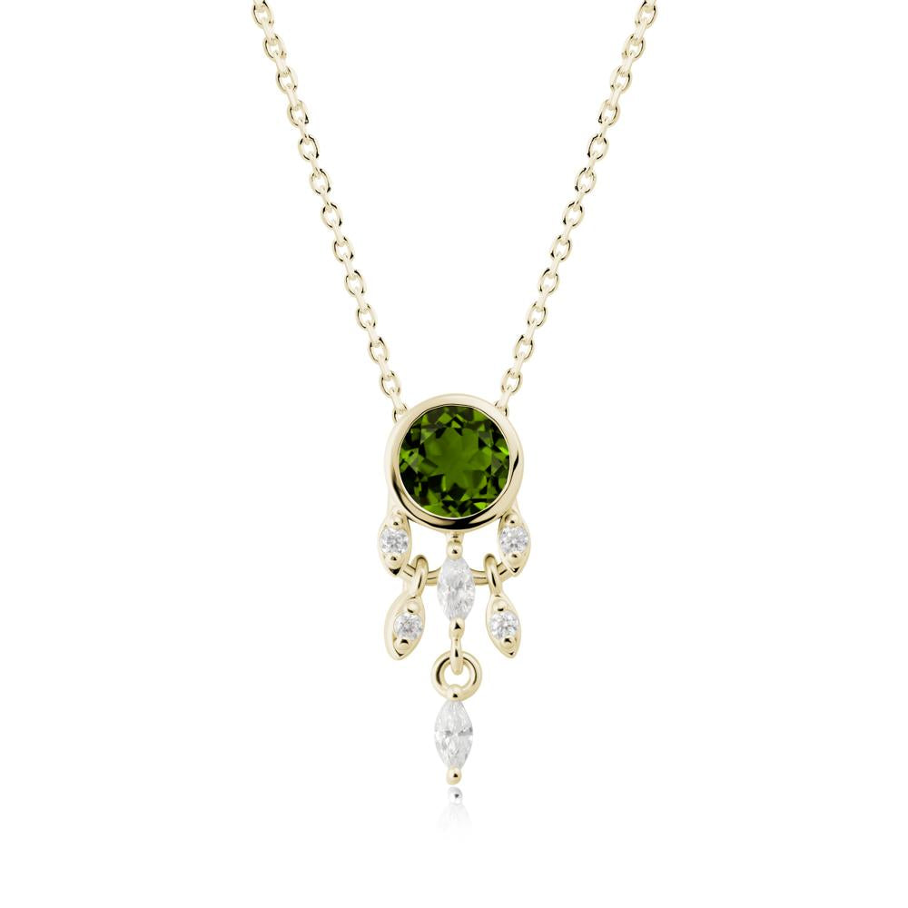 Dreamcatcher Inspired Diopside Necklace - LUO Jewelry #metal_14k yellow gold
