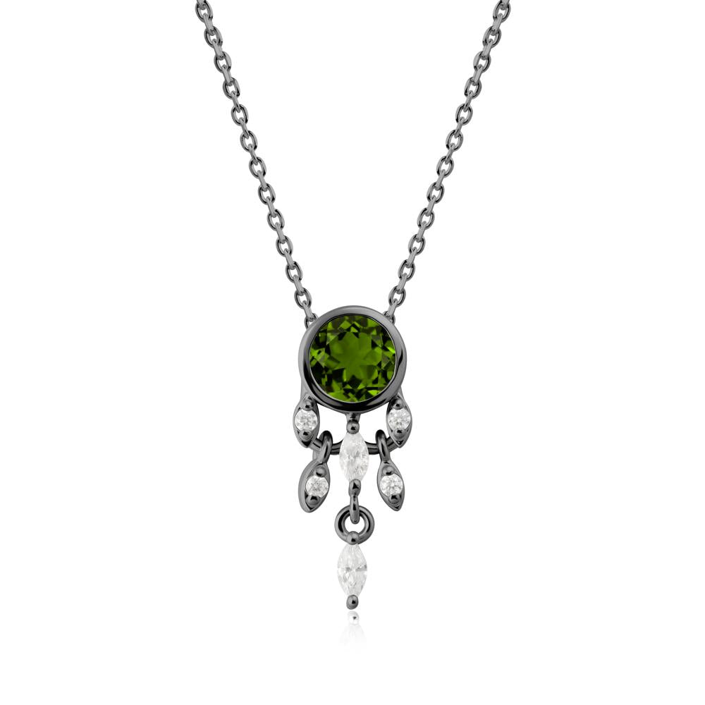 Dreamcatcher Inspired Diopside Necklace - LUO Jewelry #metal_black finish sterling silver
