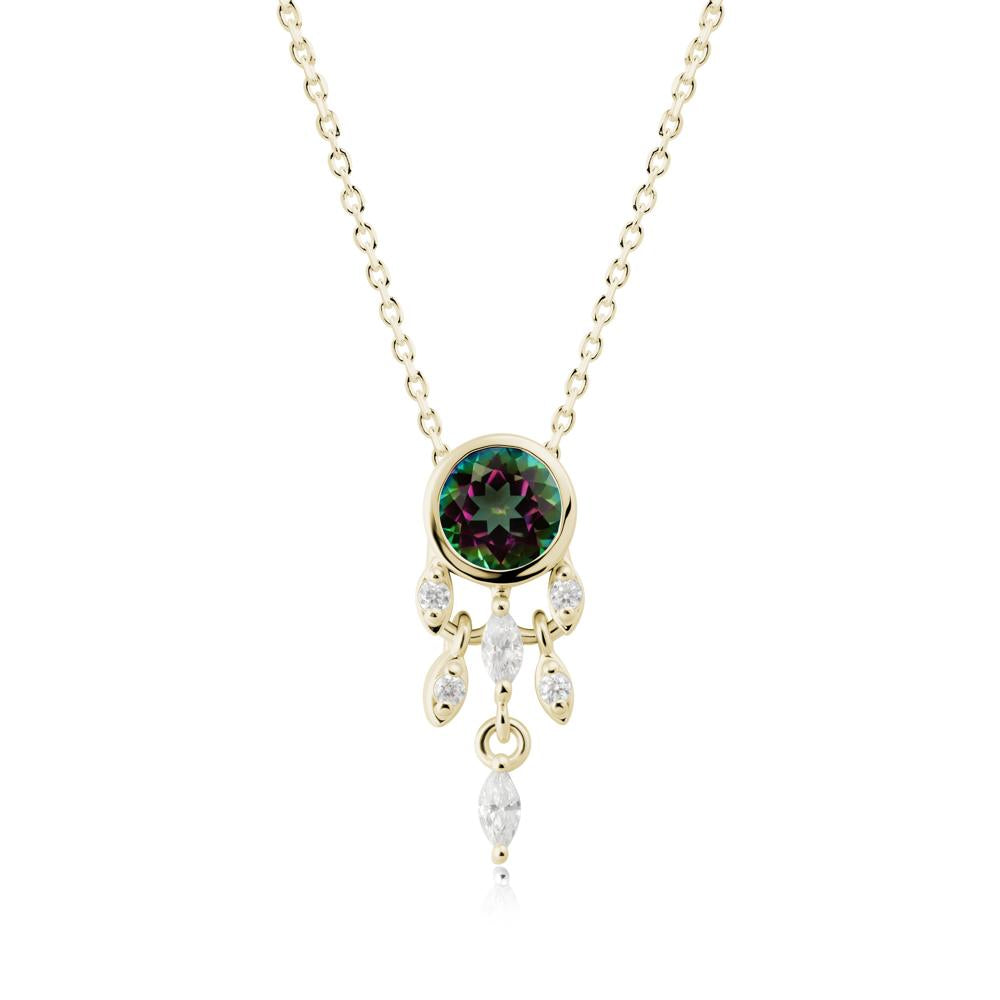 Dreamcatcher Inspired Mystic Topaz Necklace - LUO Jewelry #metal_14k yellow gold