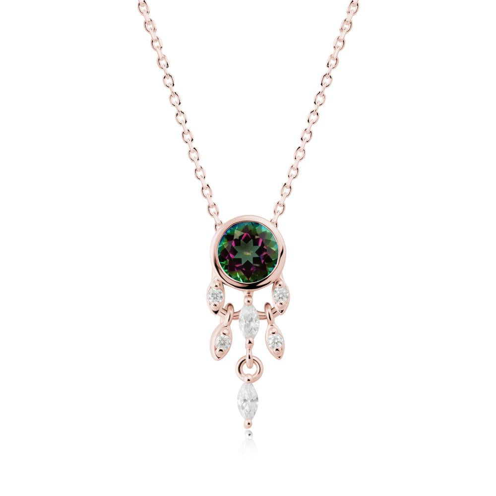 Dreamcatcher Inspired Mystic Topaz Necklace - LUO Jewelry #metal_18k rose gold