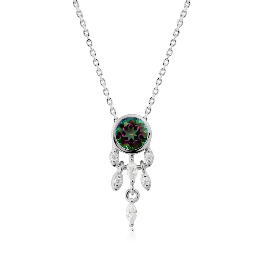 Dreamcatcher Inspired Mystic Topaz Necklace - LUO Jewelry #metal_platinum