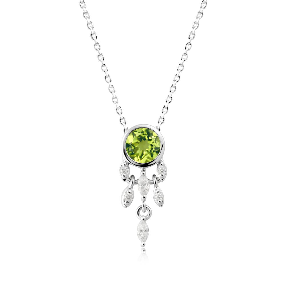 Dreamcatcher Inspired Peridot Necklace - LUO Jewelry #metal_14k white gold
