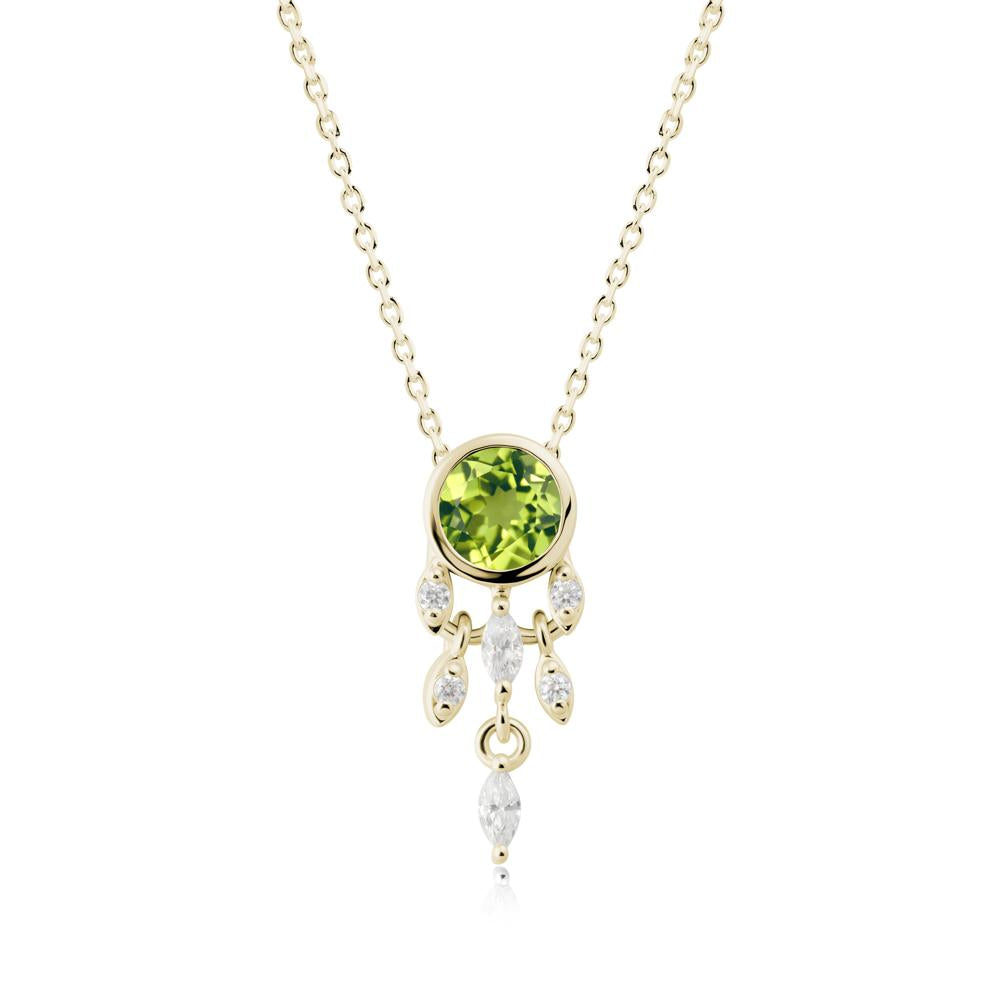 Dreamcatcher Inspired Peridot Necklace - LUO Jewelry #metal_14k yellow gold