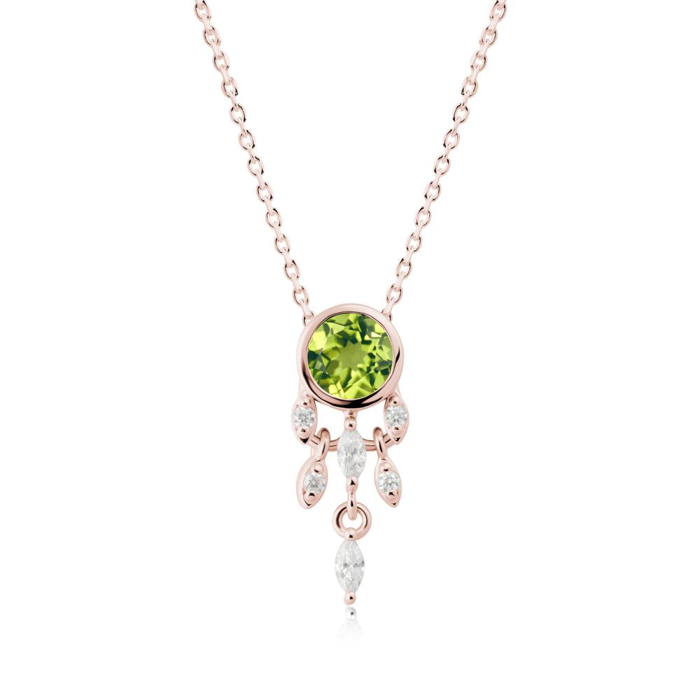 Dreamcatcher Inspired Peridot Necklace - LUO Jewelry #metal_18k rose gold