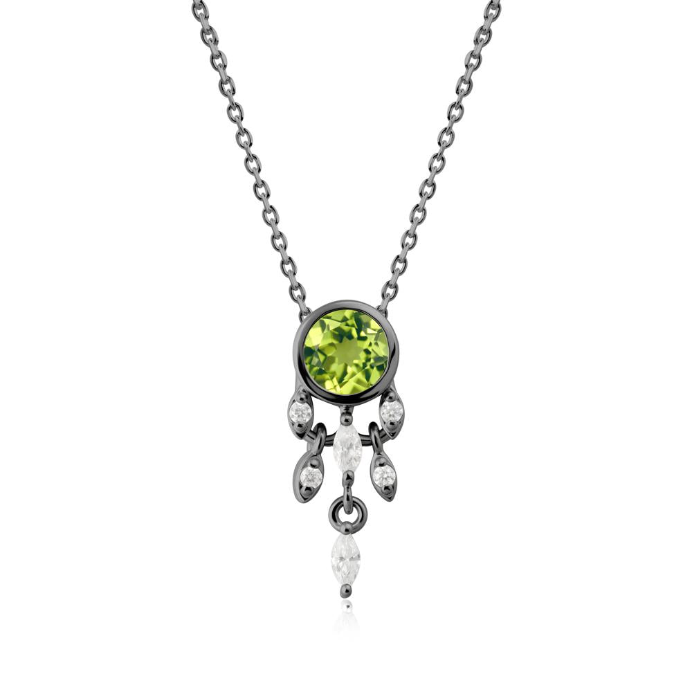 Dreamcatcher Inspired Peridot Necklace - LUO Jewelry #metal_black finish sterling silver