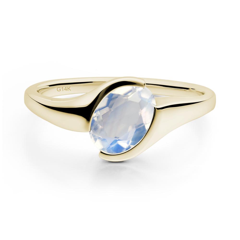 Oval Moonstone Tension Ring - LUO Jewelry #metal_14k yellow gold