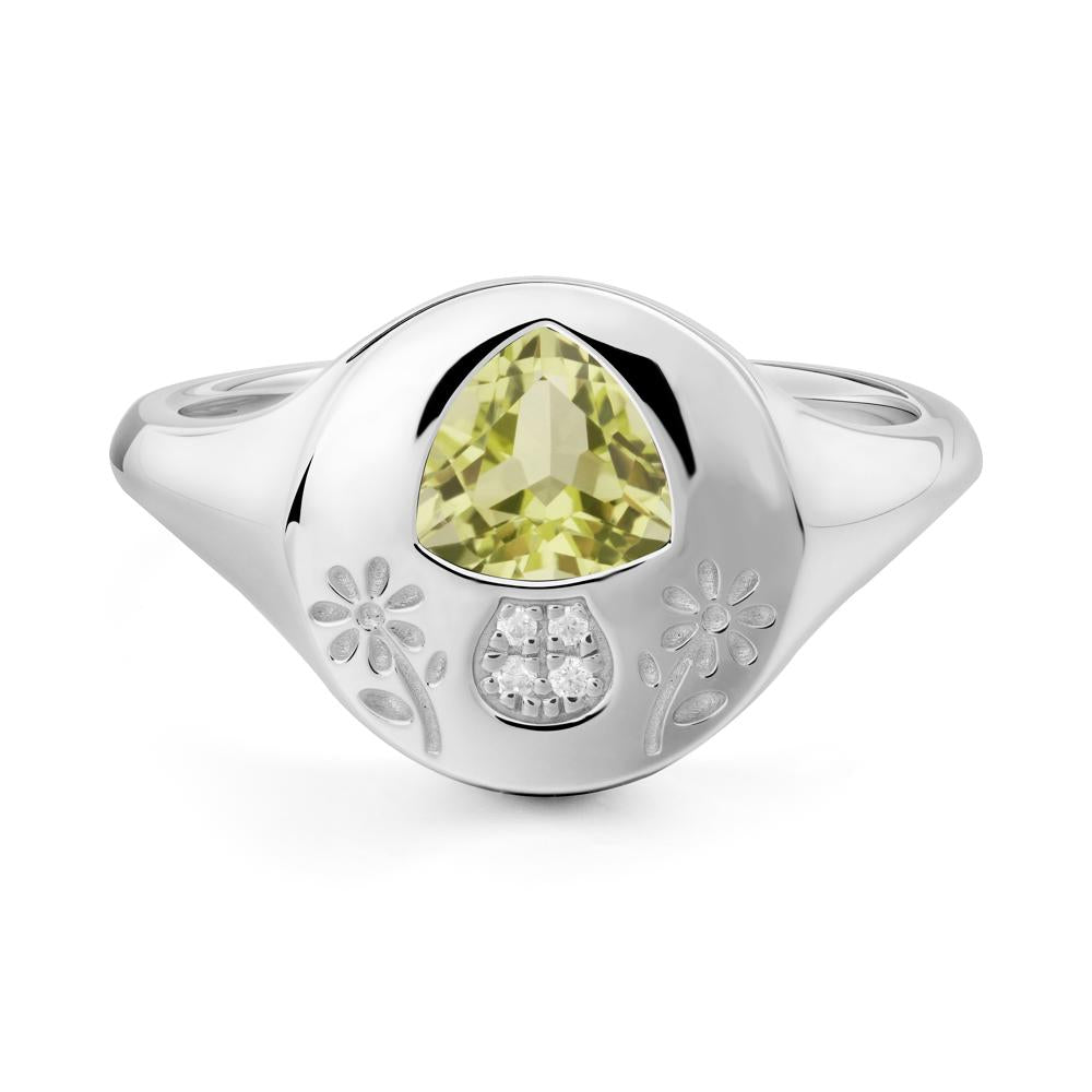 Bezel Set Lemon Quartz Signet Ring - LUO Jewelry #metal_sterling silver