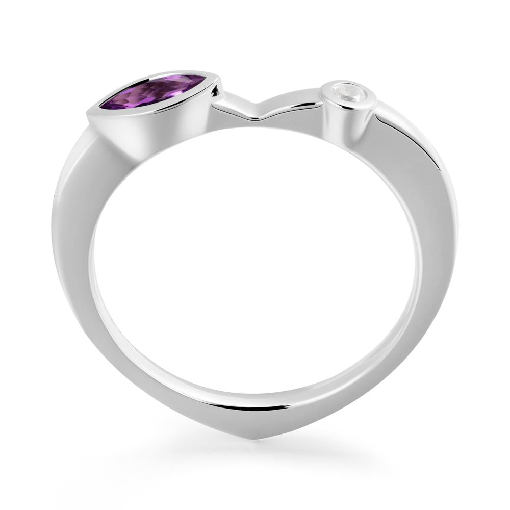 Amethyst Ring with Hidden Heart Design - LUO Jewelry #metal_18k white gold