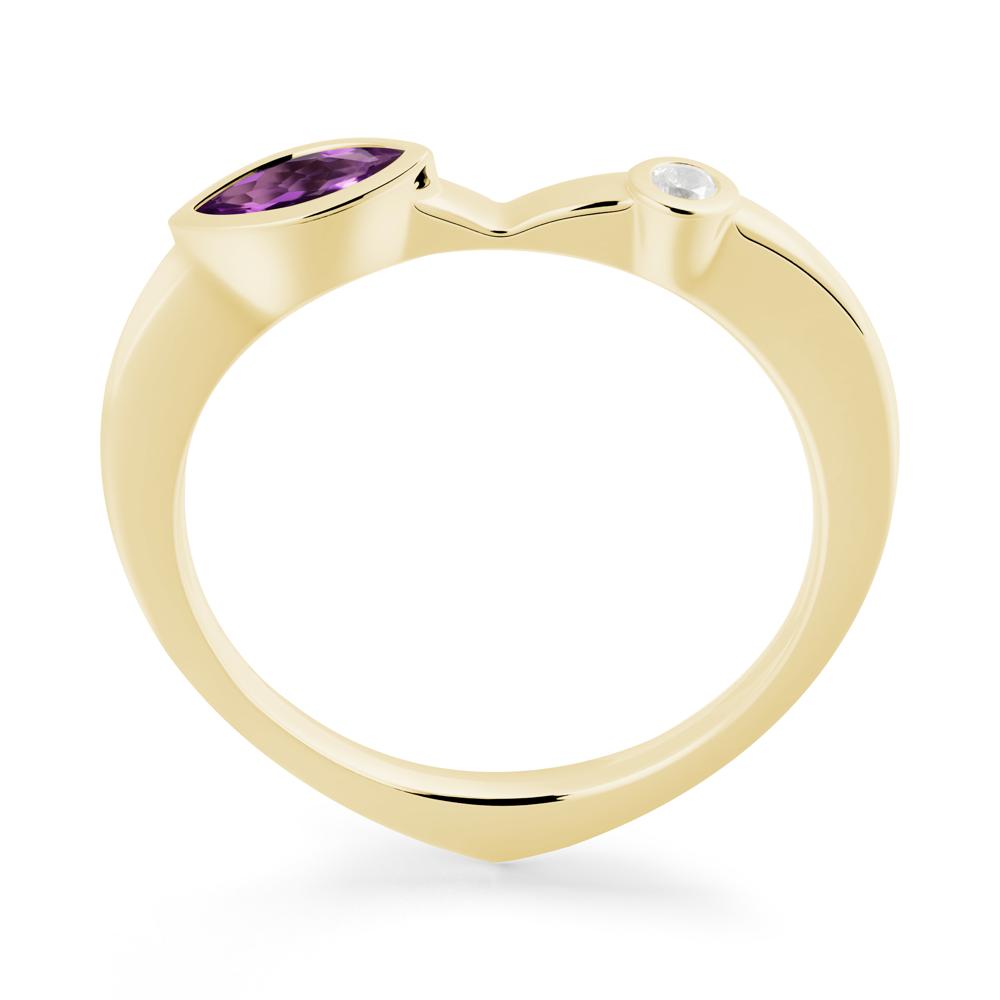 Amethyst Ring with Hidden Heart Design - LUO Jewelry #metal_18k yellow gold