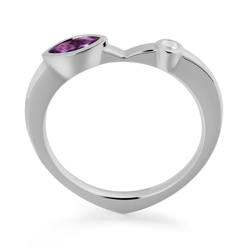 Amethyst Ring with Hidden Heart Design - LUO Jewelry #metal_platinum