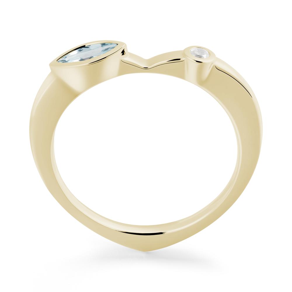 Aquamarine Ring with Hidden Heart Design - LUO Jewelry #metal_14k yellow gold