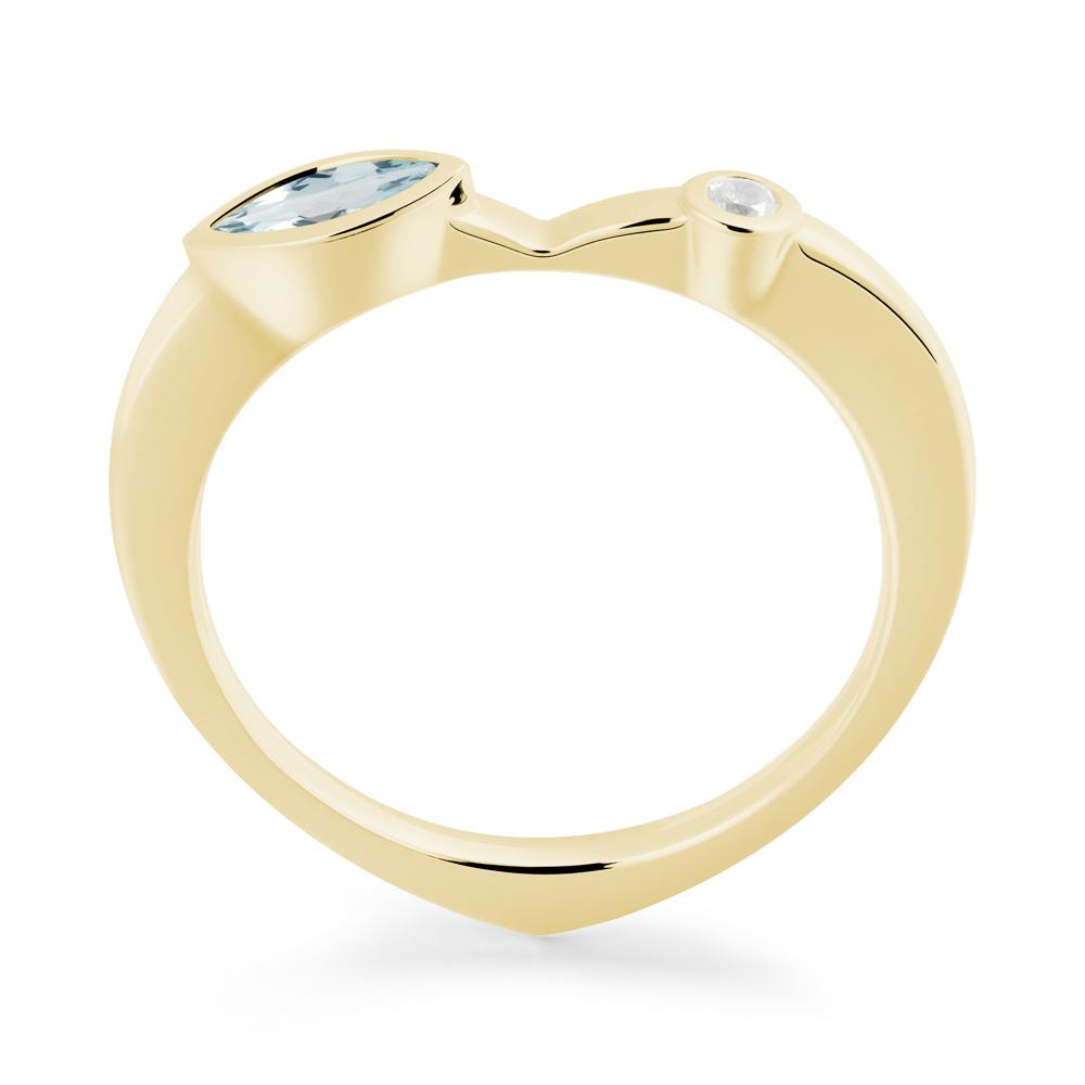 Aquamarine Ring with Hidden Heart Design - LUO Jewelry #metal_18k yellow gold