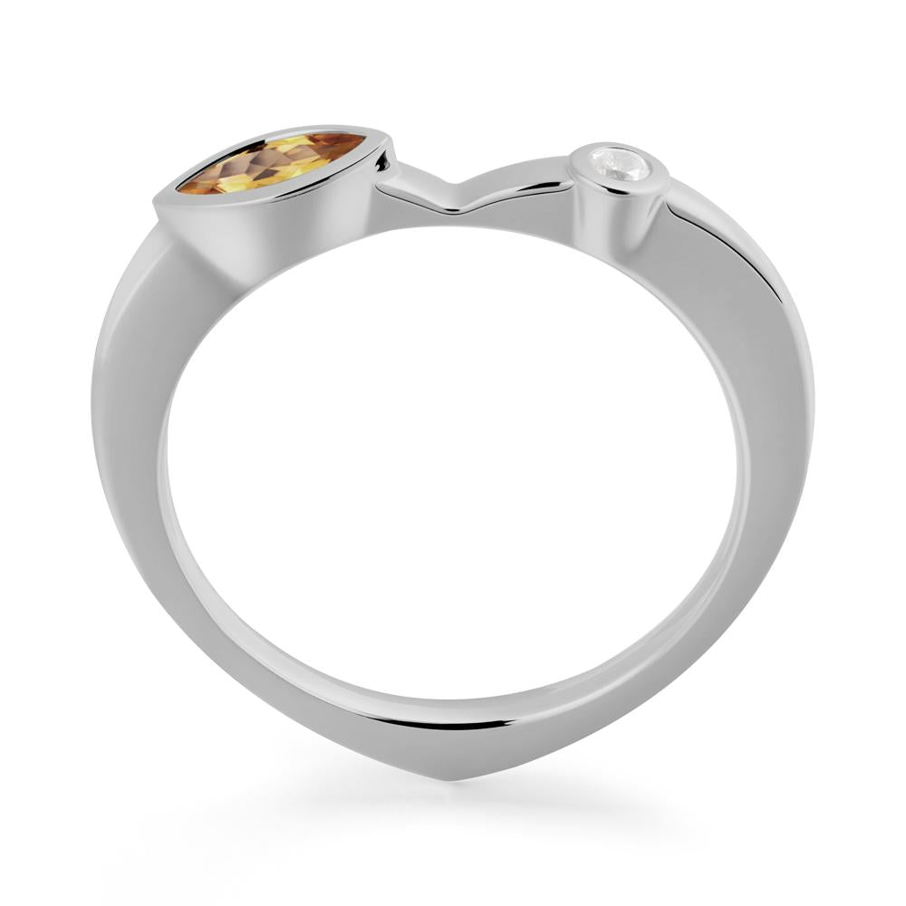 Citrine Ring with Hidden Heart Design - LUO Jewelry #metal_platinum