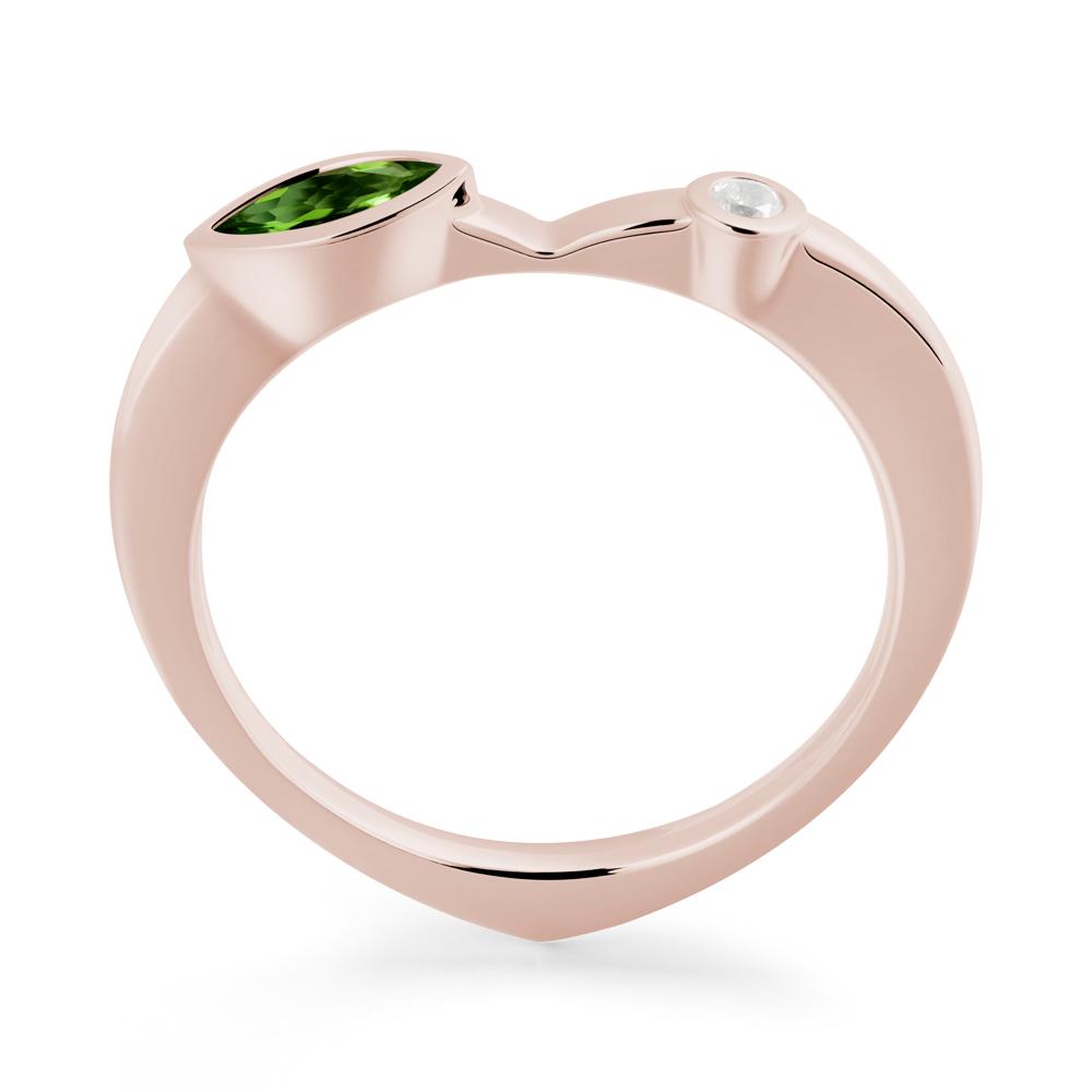 Bezel Set Marquise Diopside Promise Ring - LUO Jewelry #metal_14k rose gold