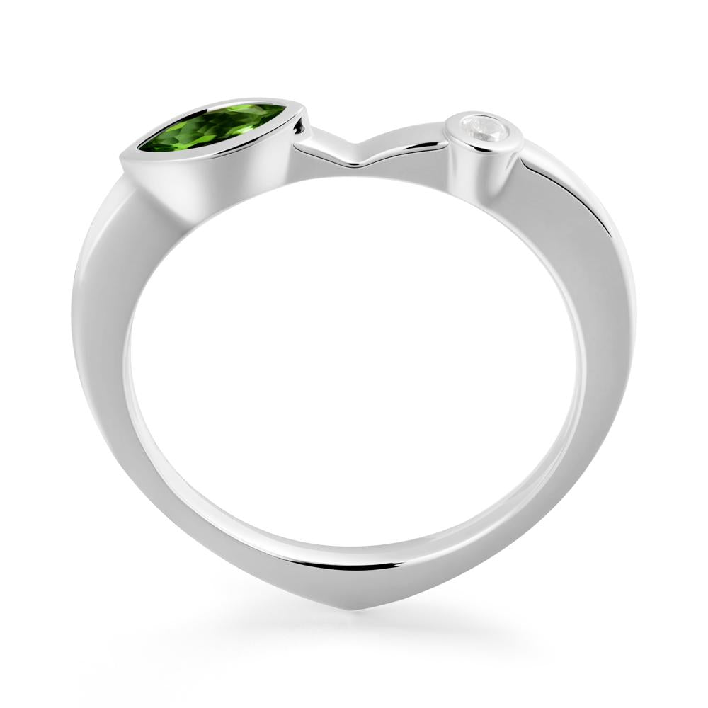 Bezel Set Marquise Diopside Promise Ring - LUO Jewelry #metal_sterling silver