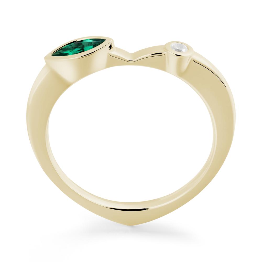 Emerald Ring with Hidden Heart Design - LUO Jewelry #metal_14k yellow gold