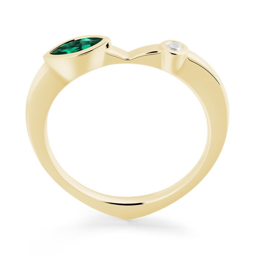 Emerald Ring with Hidden Heart Design - LUO Jewelry #metal_18k yellow gold