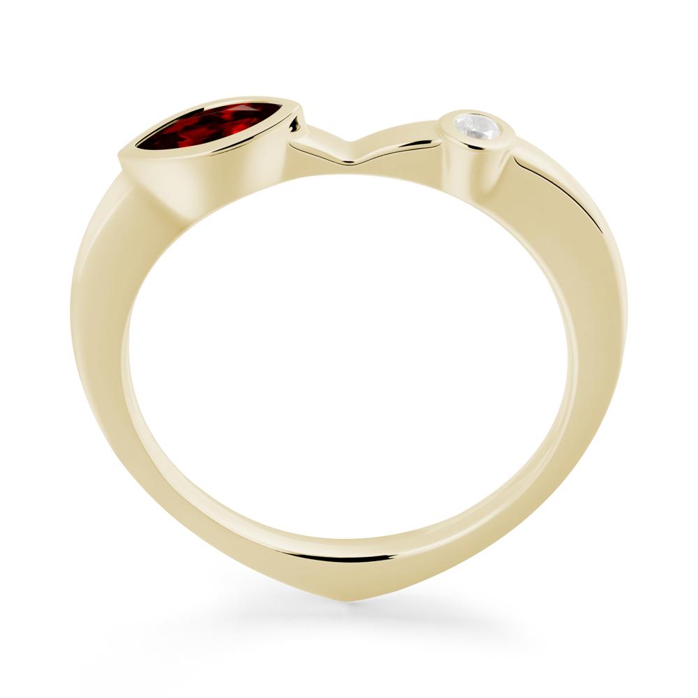 Bezel Set Marquise Garnet Promise Ring - LUO Jewelry #metal_14k yellow gold