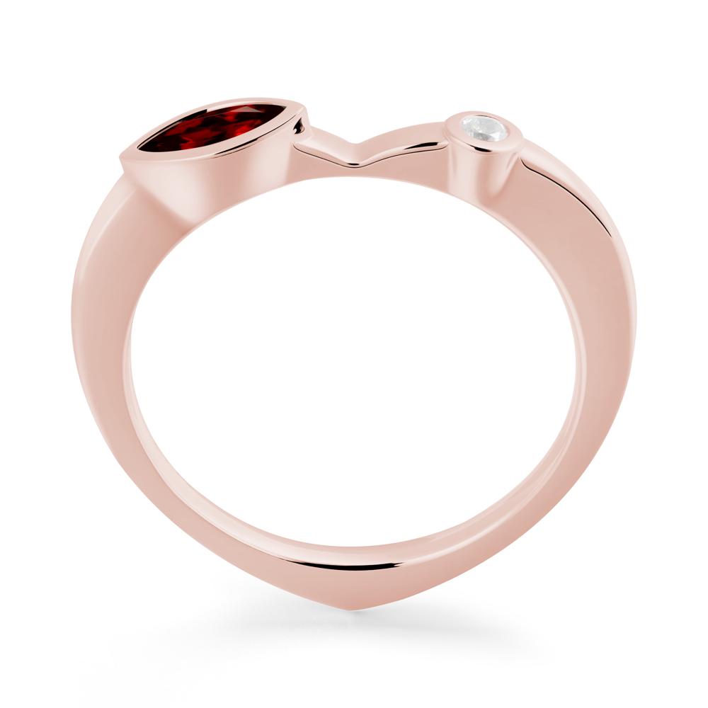 Bezel Set Marquise Garnet Promise Ring - LUO Jewelry #metal_18k rose gold