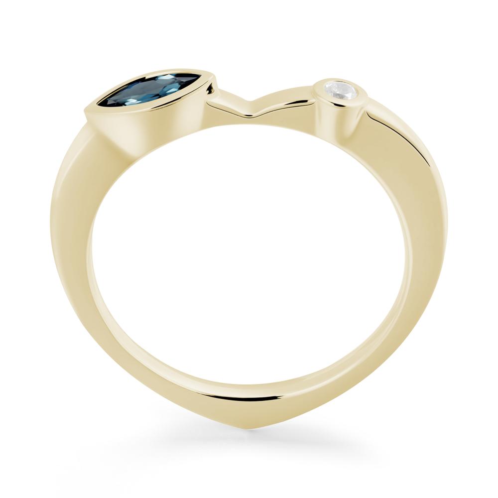 Bezel Set Marquise London Blue Topaz Promise Ring - LUO Jewelry #metal_14k yellow gold