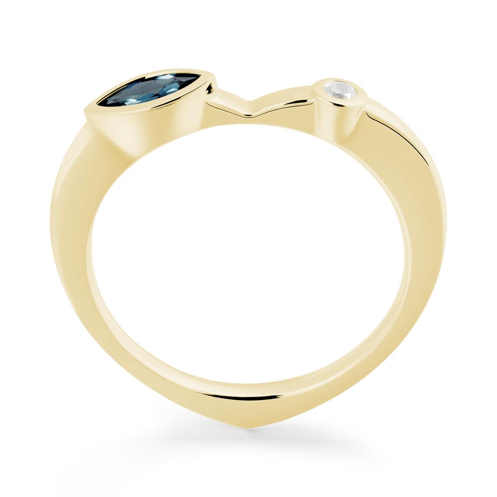 Bezel Set Marquise London Blue Topaz Promise Ring - LUO Jewelry #metal_18k yellow gold