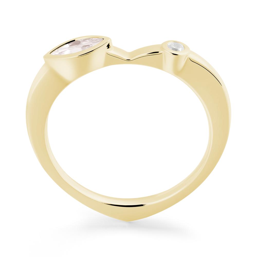 Morganite Ring with Hidden Heart Design - LUO Jewelry #metal_18k yellow gold