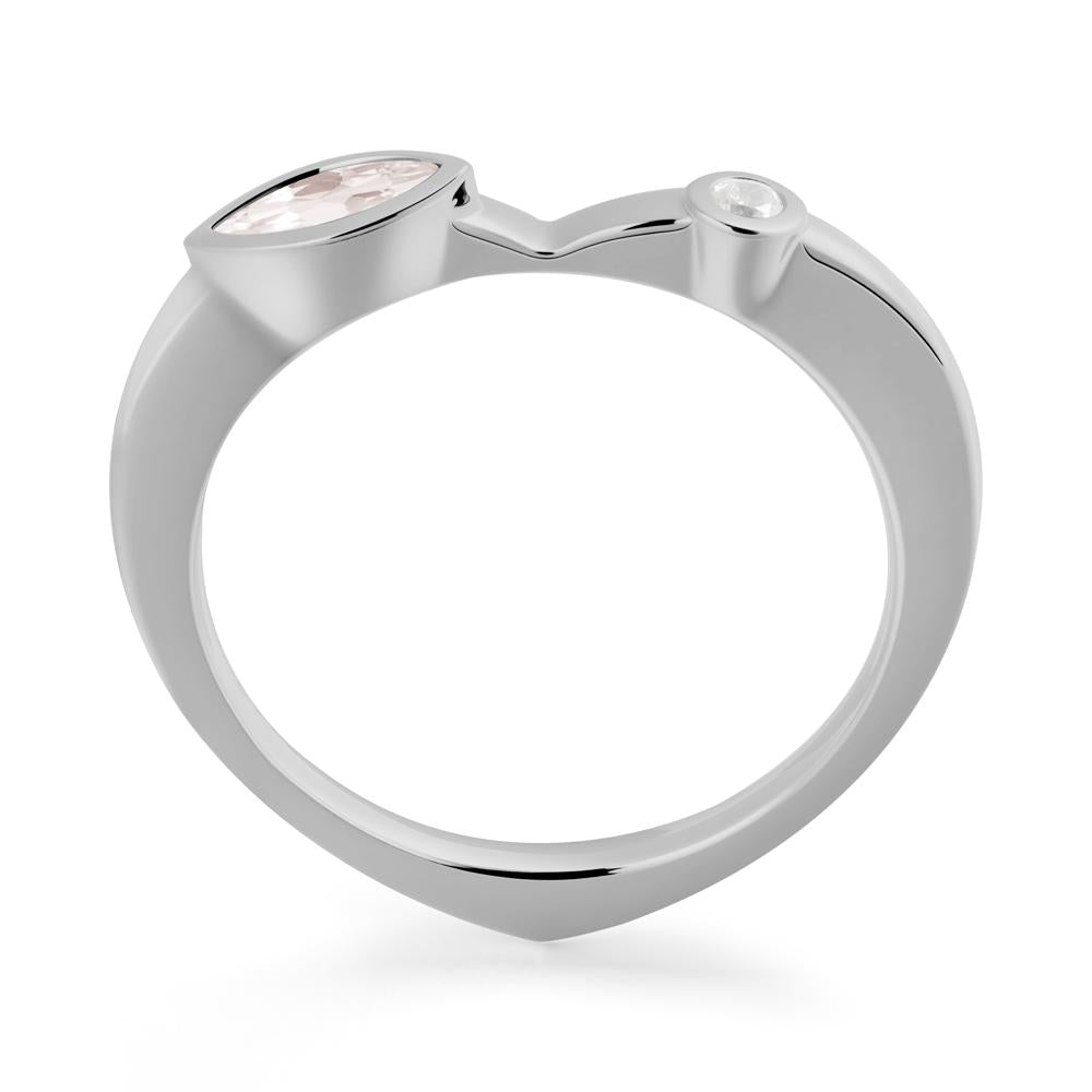 Morganite Ring with Hidden Heart Design - LUO Jewelry #metal_platinum