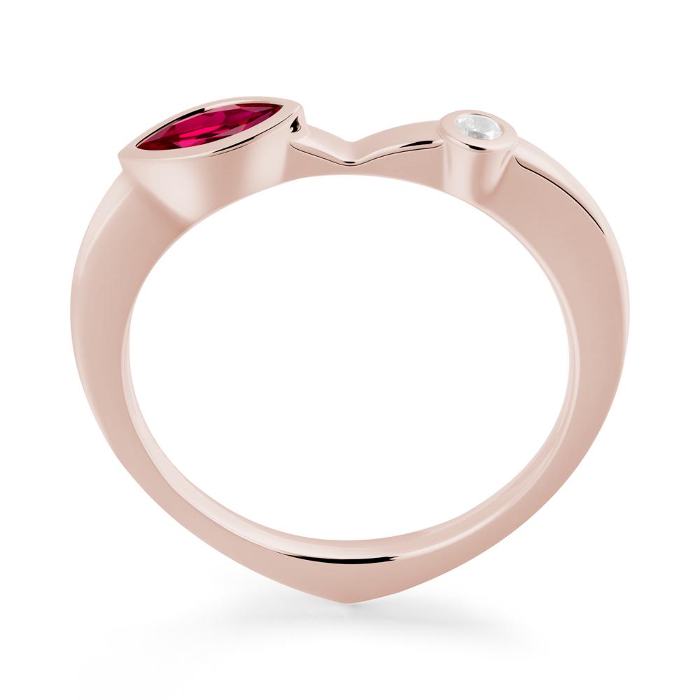 Bezel Set Marquise Ruby Promise Ring - LUO Jewelry #metal_14k rose gold