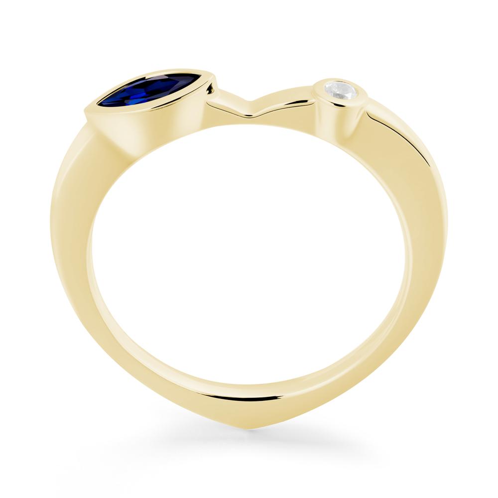Sapphire Ring with Hidden Heart Design - LUO Jewelry #metal_18k yellow gold