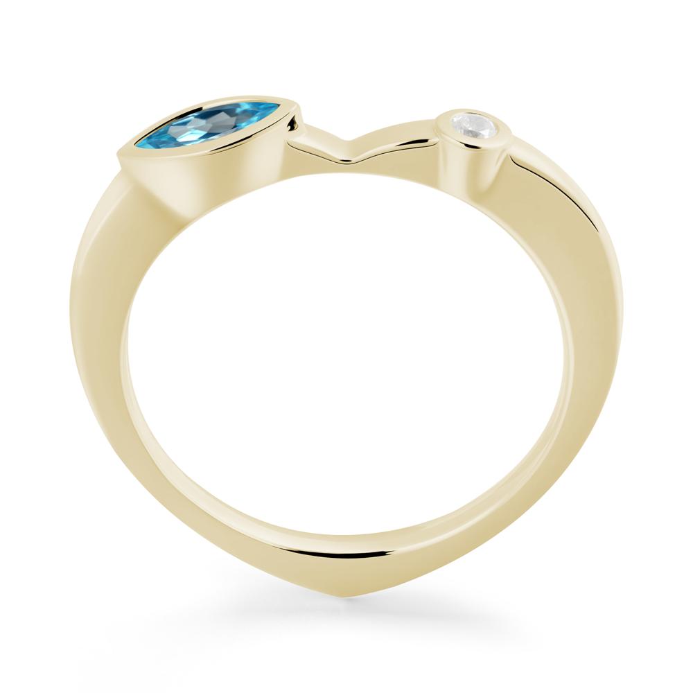 Swiss Blue Topaz Ring with Hidden Heart Design - LUO Jewelry #metal_14k yellow gold