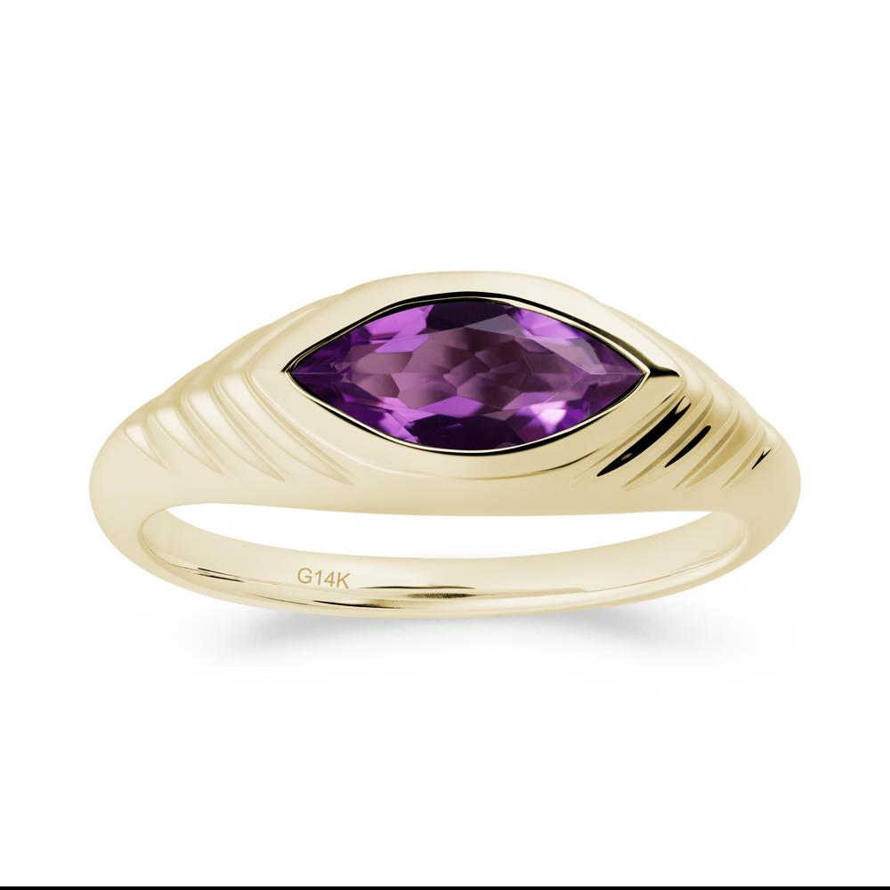 Evil Eye Inspired Amethyst Ring - LUO Jewelry #metal_14k yellow gold