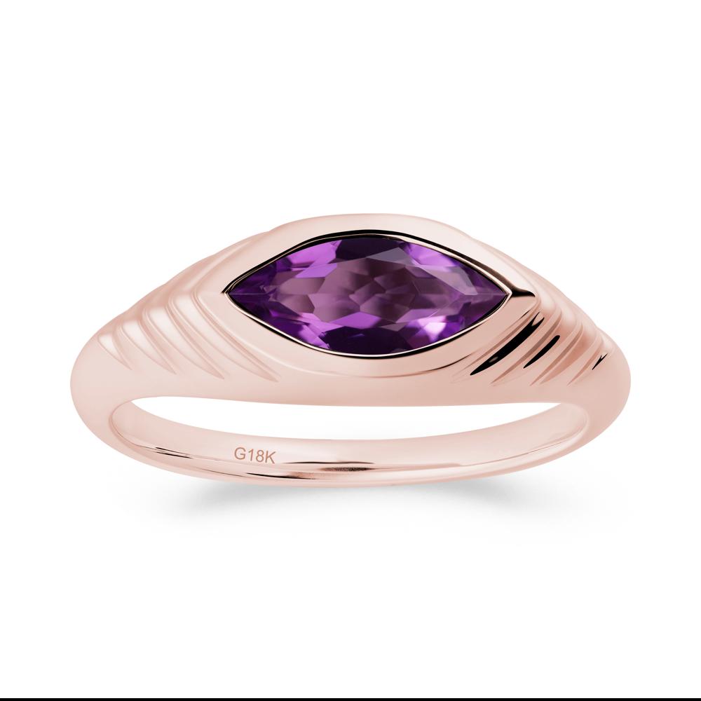Evil Eye Inspired Amethyst Ring - LUO Jewelry #metal_18k rose gold