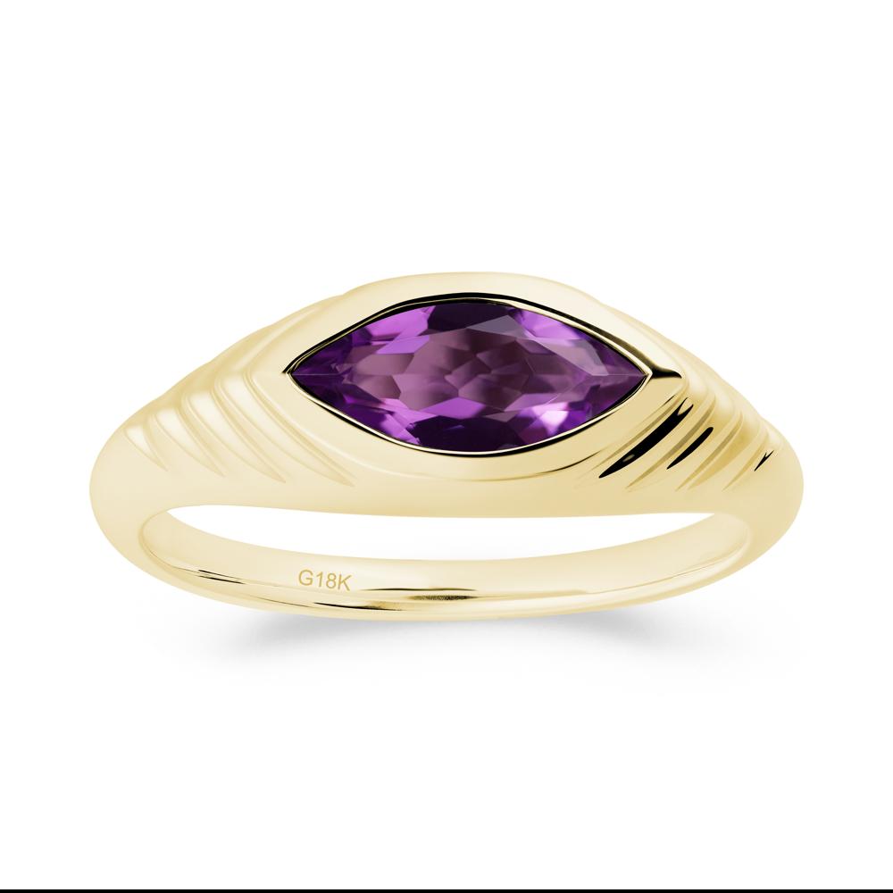 Evil Eye Inspired Amethyst Ring - LUO Jewelry #metal_18k yellow gold